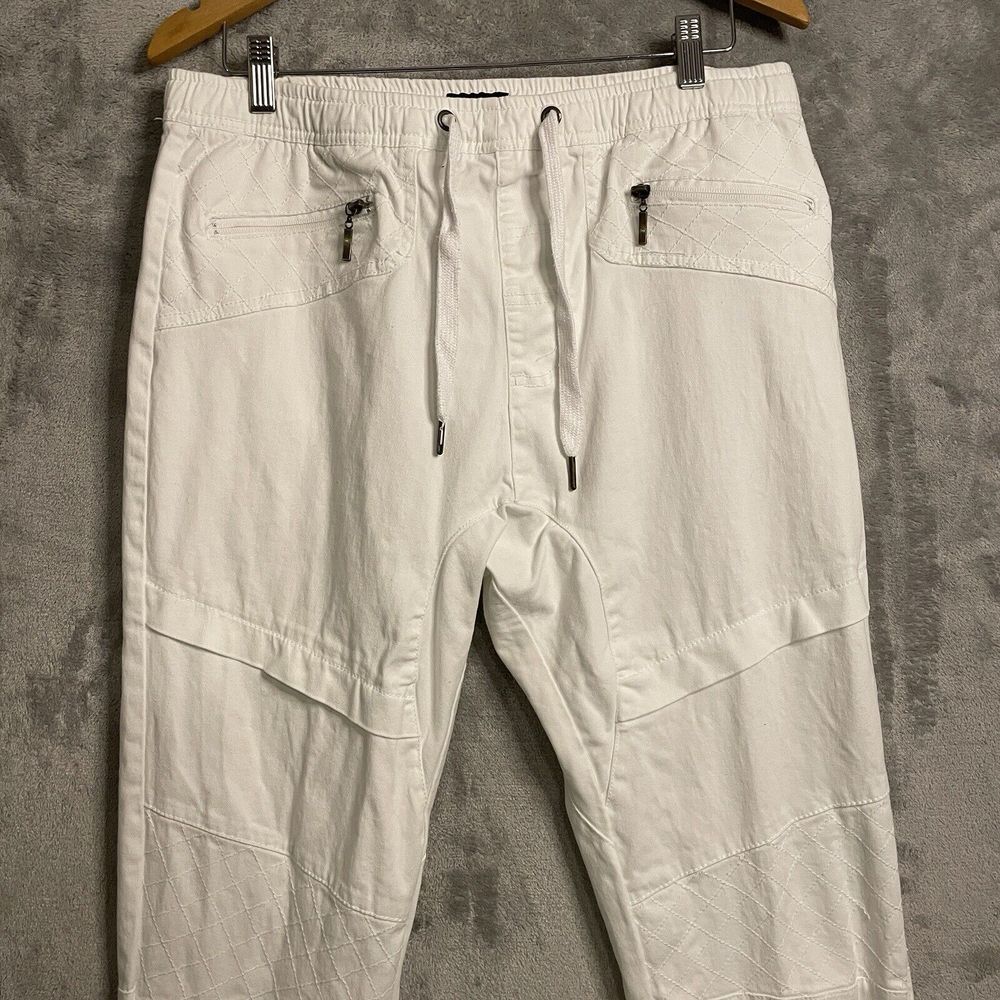 Carbon Freedom Flex Men's XL White Jogger Pants Draw String Cotton Spandex Blend